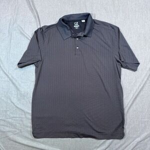Cutter & Buck Polo Shirt Mens Large‎ Golf Blue Gray Short Sleeve Performance